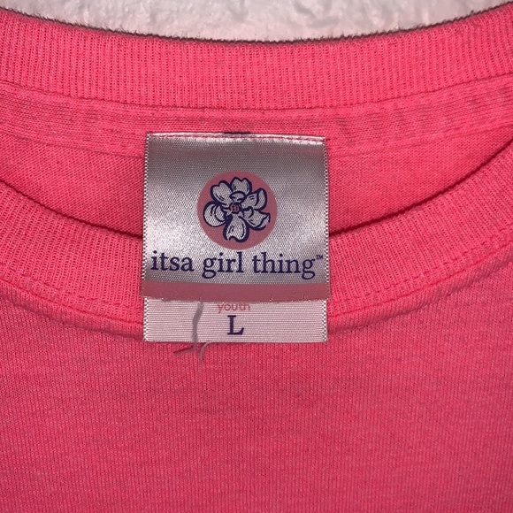 Itsa Girl Thing Pink Living On A Prayer Graphic T Shirt Size youth Large - Picture 5 of 7